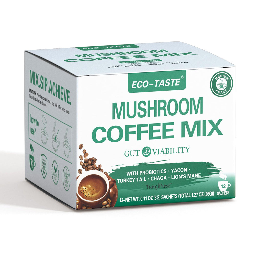 ECO-TASTE Mushroom Coffee Mix 12 Sachets pack shot