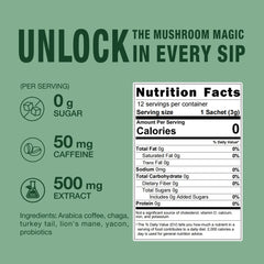ECO-TASTE Mushroom Coffee Mix 12 sachets pack shot angled