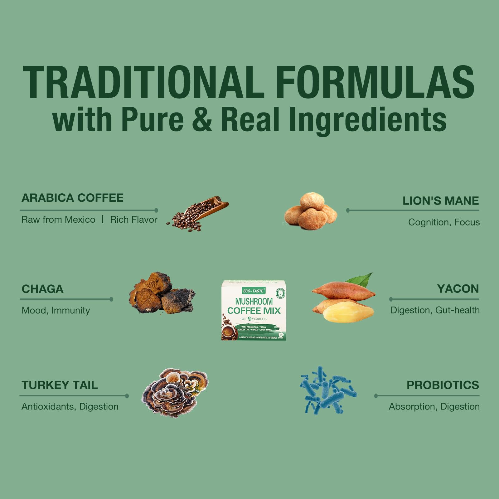 ECO-TASTE packaging and sachets on tray