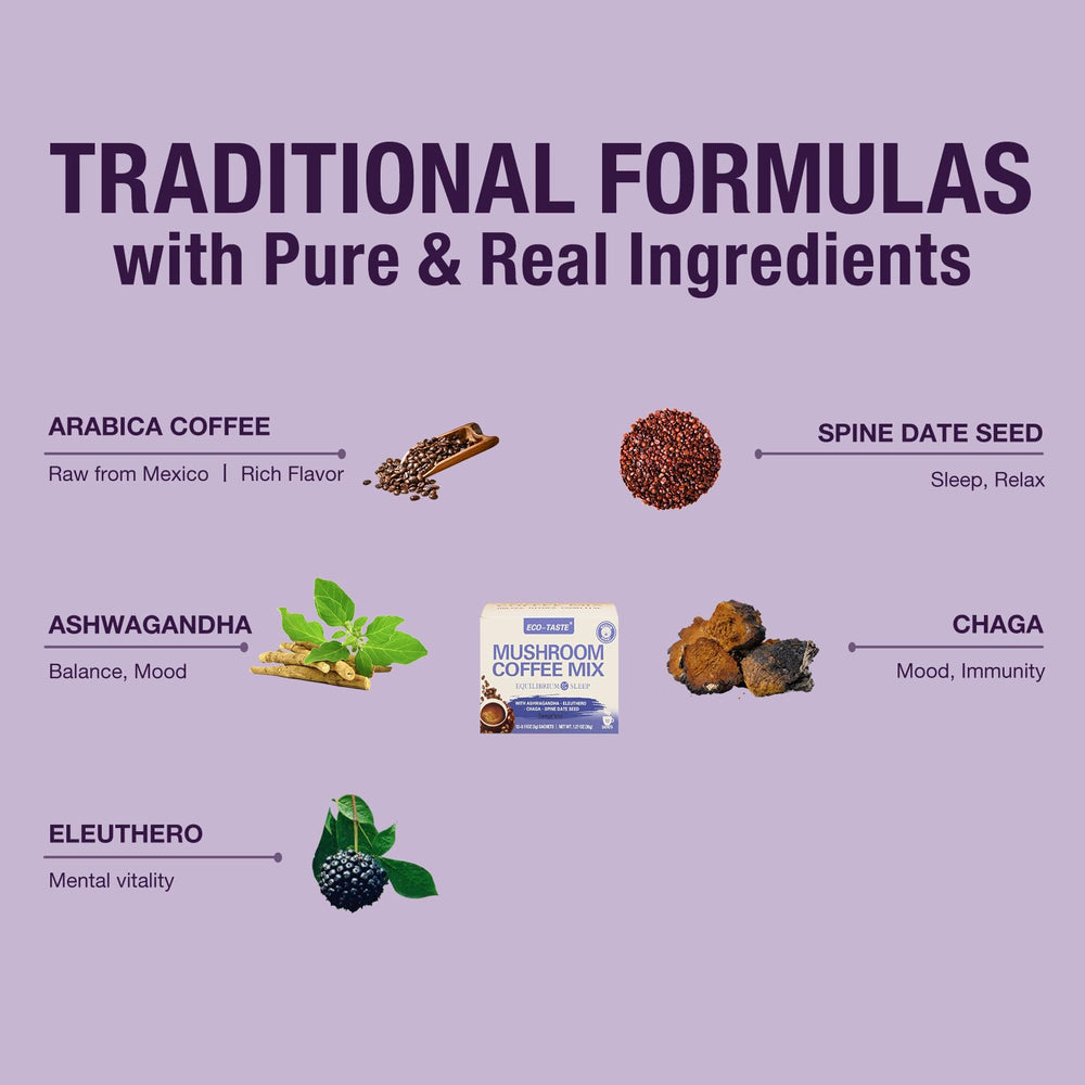 Spine date seed and mushroom blend in ECO-TASTE mix