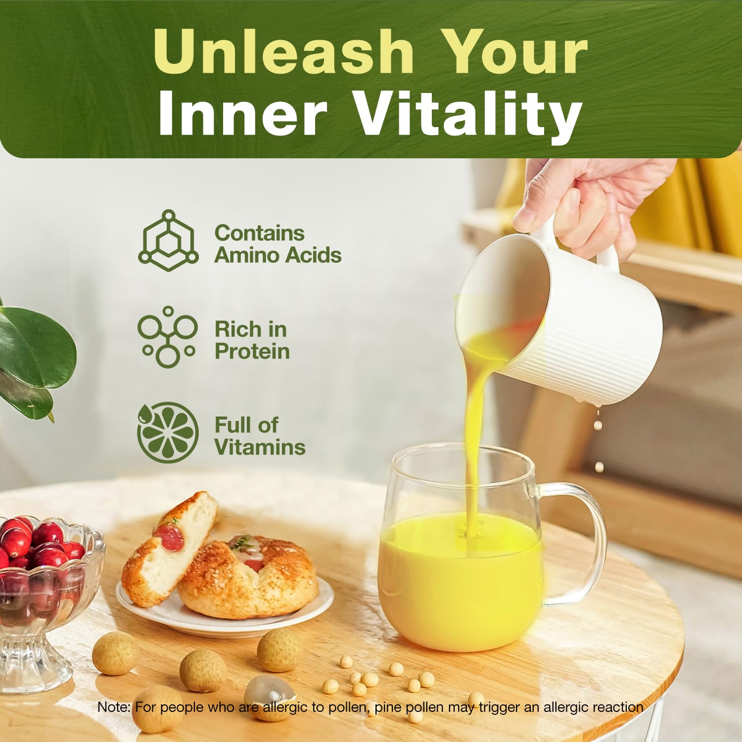 Fine pine pollen powder close-up texture