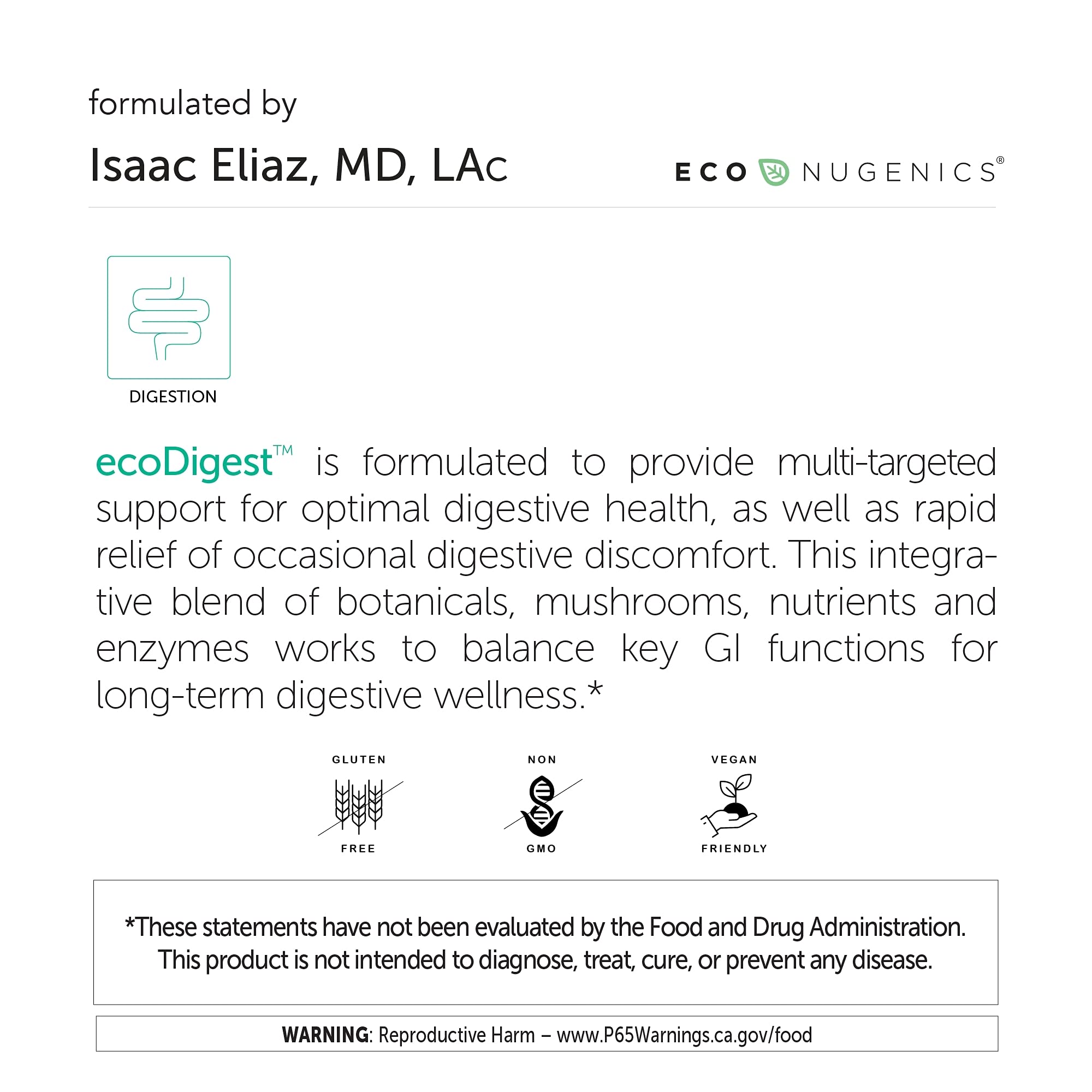Digestive enzymes blend in EcoDigest including Amylase, Protease and Lipase