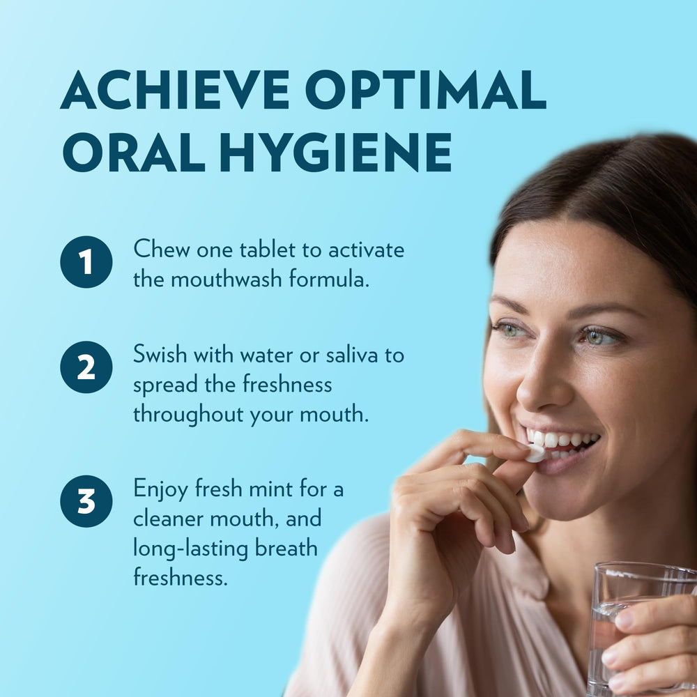 Usage: chew tablet and swish with water