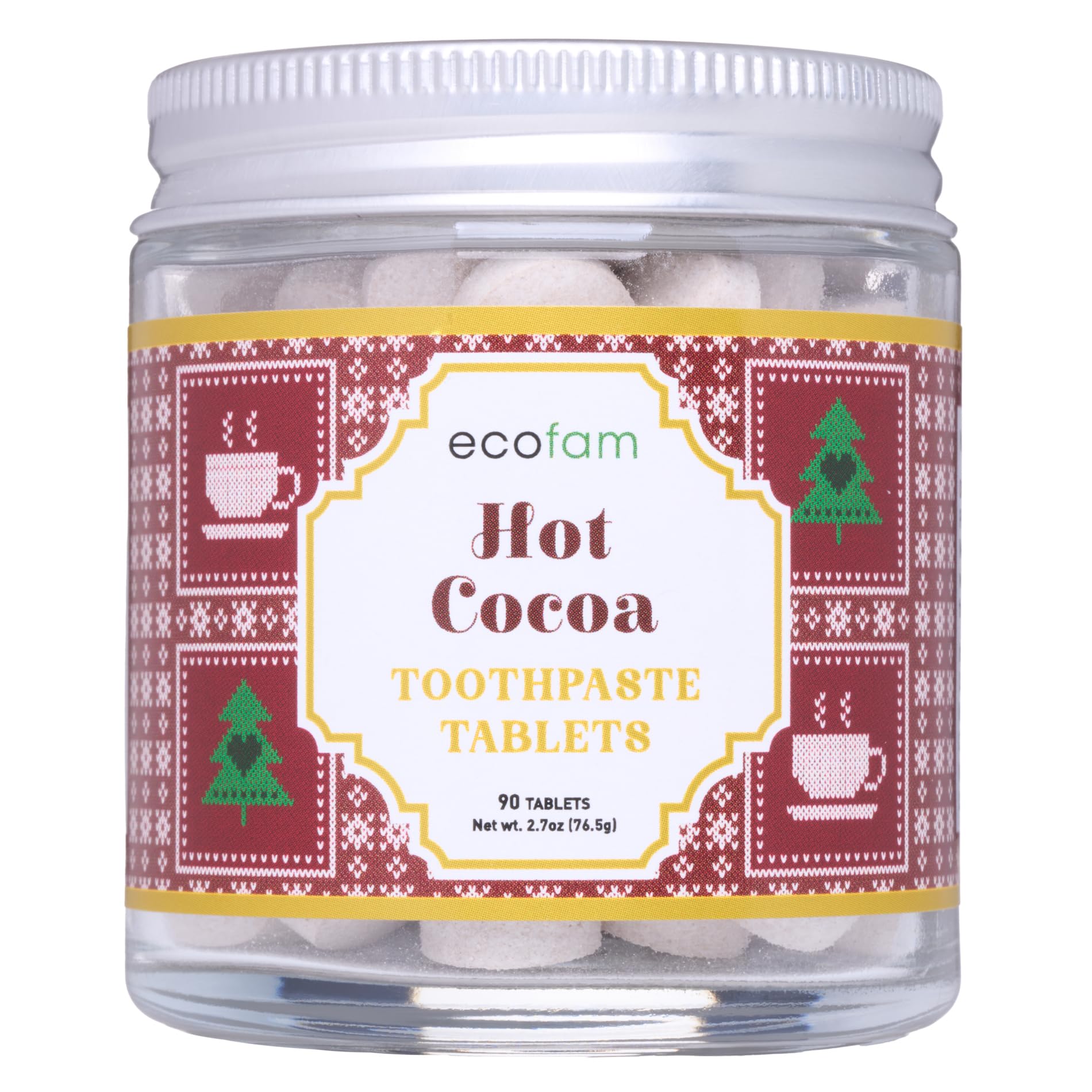 Ecofam Toothpaste Tablets Hot Cocoa flavor jar