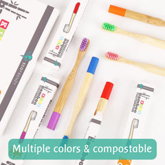 Close-up of soft BPA-free color bristles on EcoFrenzy toothbrush