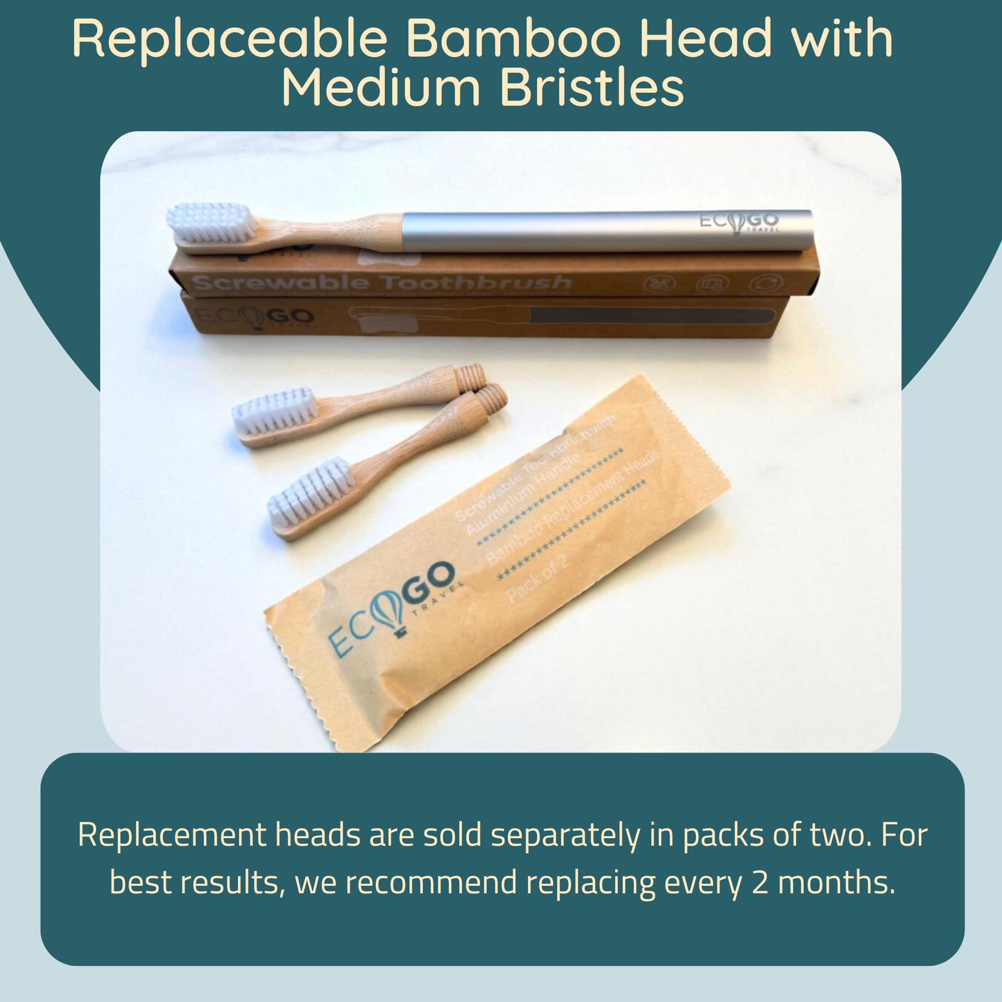 EcoGoTravel toothbrush packaging in recyclable paper box