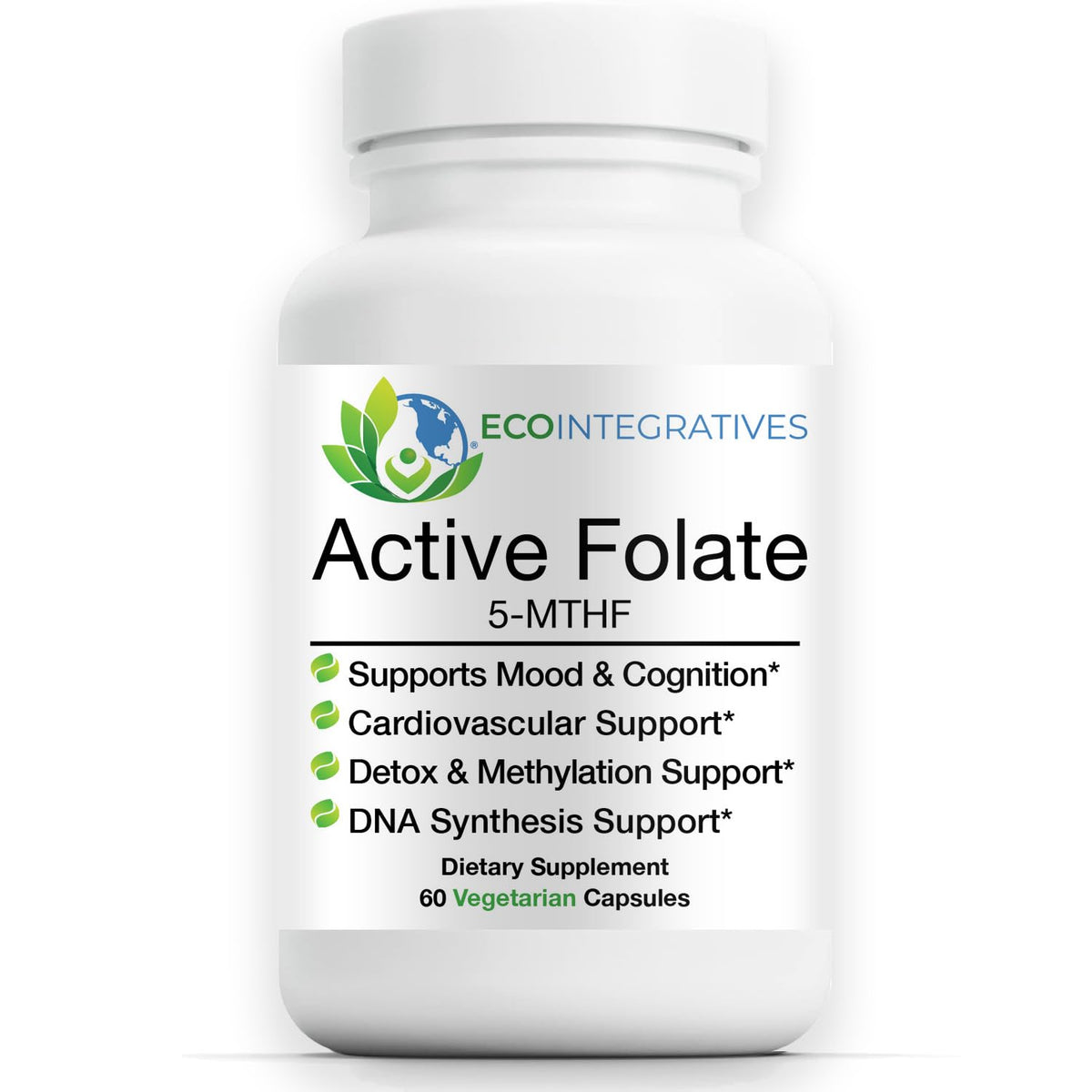Bottle of EcoIntegratives Active Folate 5-MTHF 1000 mcg (60 capsules)