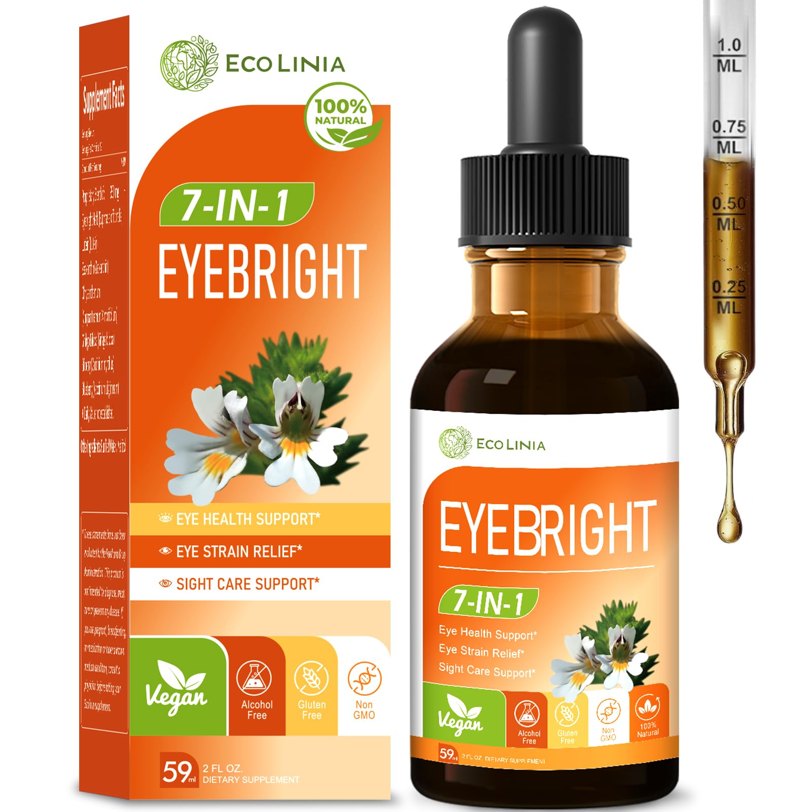 ECOLINIA Eye Health Drops bottle with Eyebright