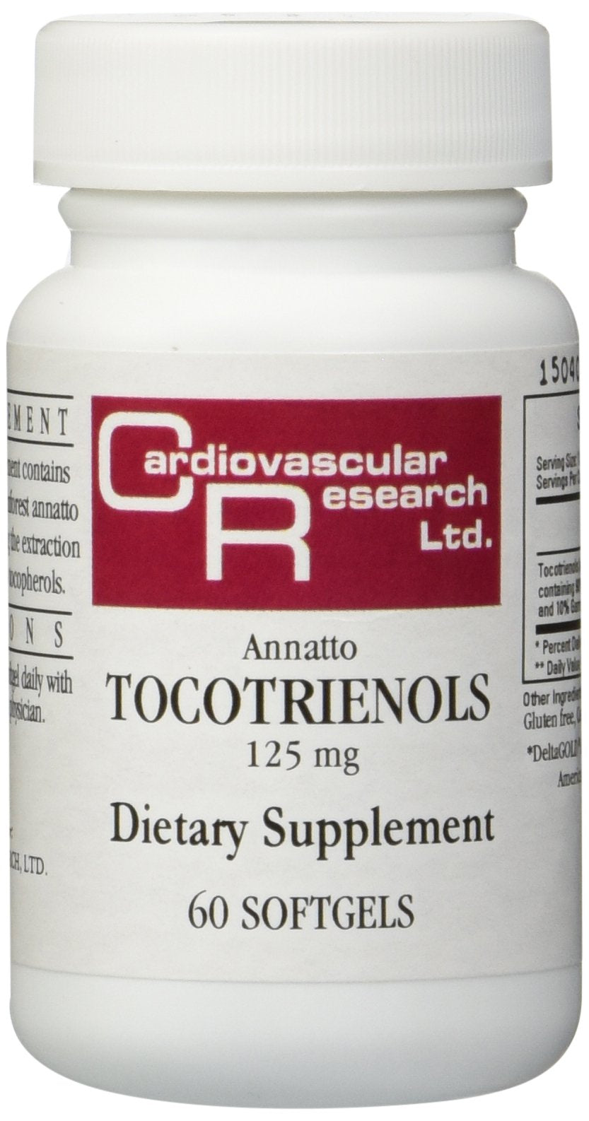 Ecological Formulas Annatto Tocotrienols 125 mg bottle — 60 gels