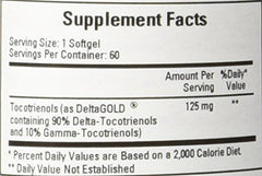 Annatto Tocotrienols 125 mg gel capsules close-up