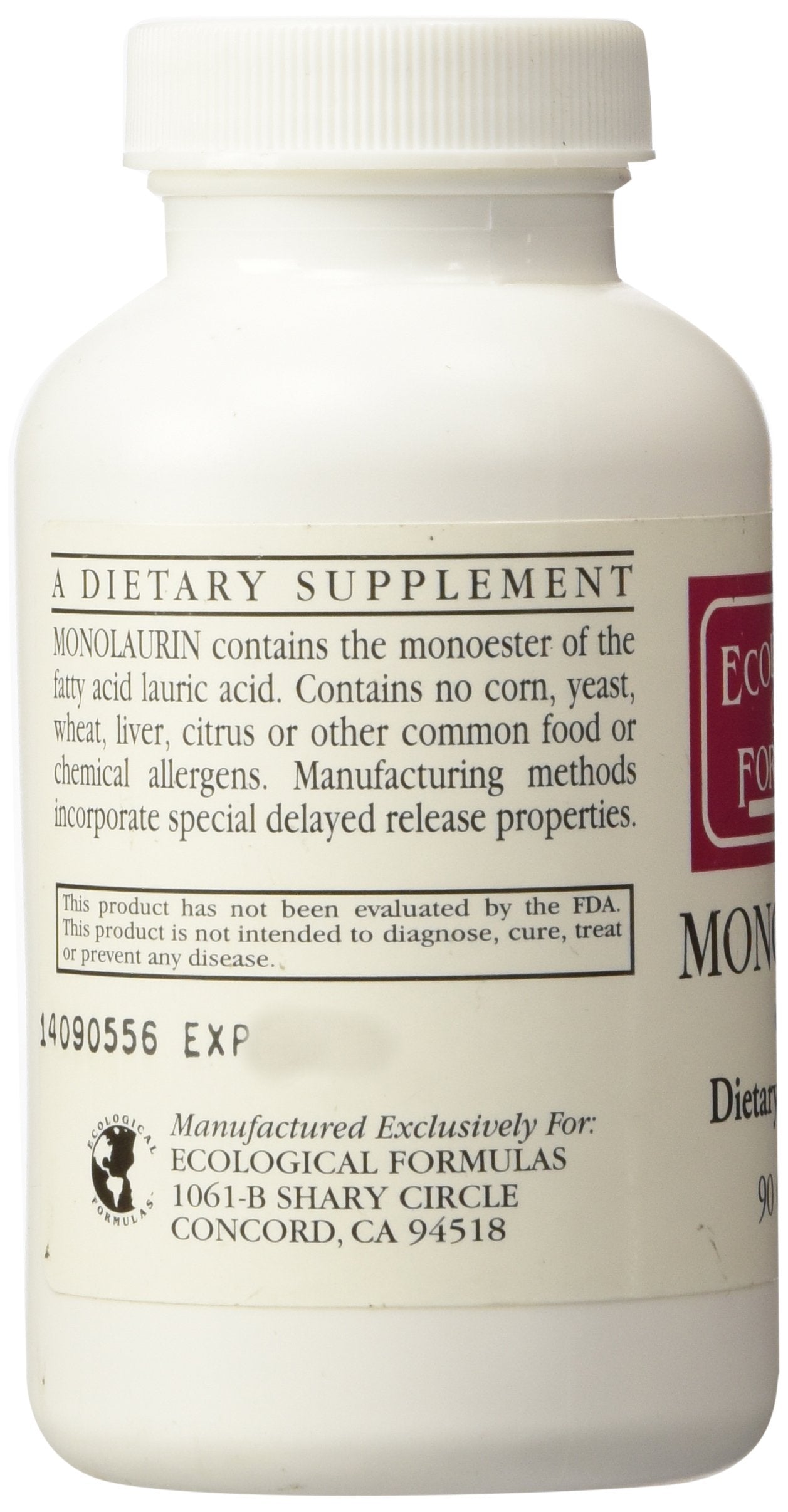 Capsule details Monolaurin 600mg