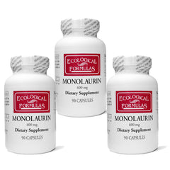Ecological Formulas 600 mg Monolaurin three-bottle packaging