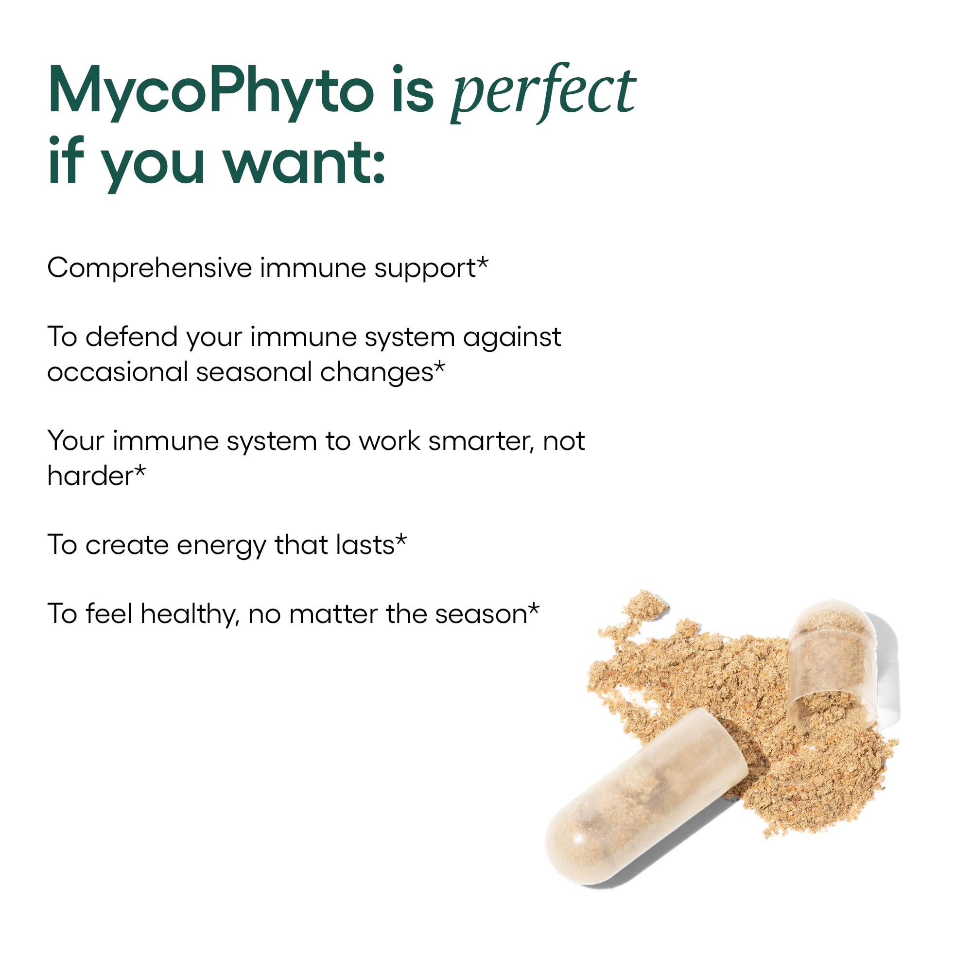 Beta glucans and immune-support compounds added to MycoPhyto