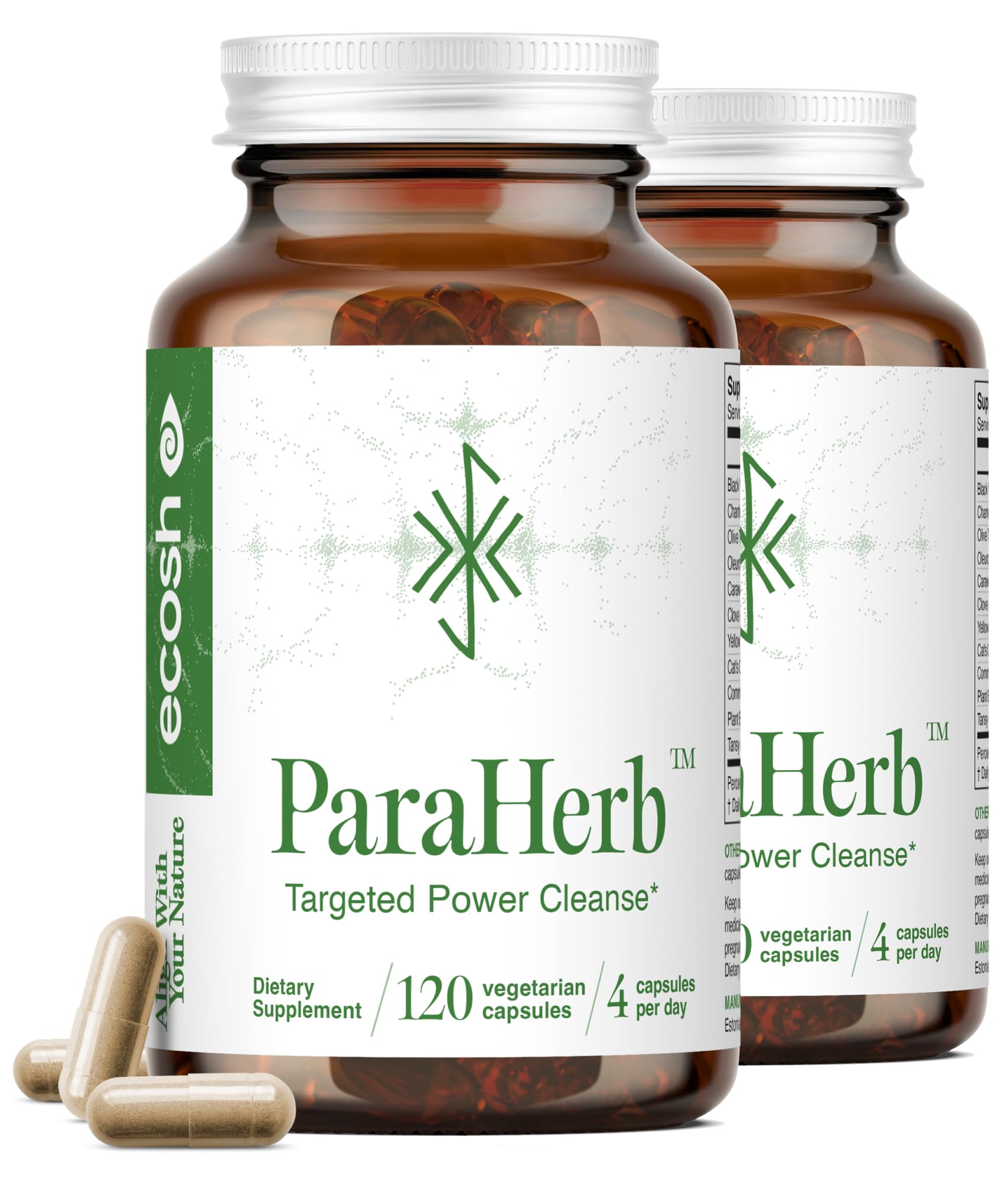 Ecosh ParaHerb wormwood bottle for gut health support.