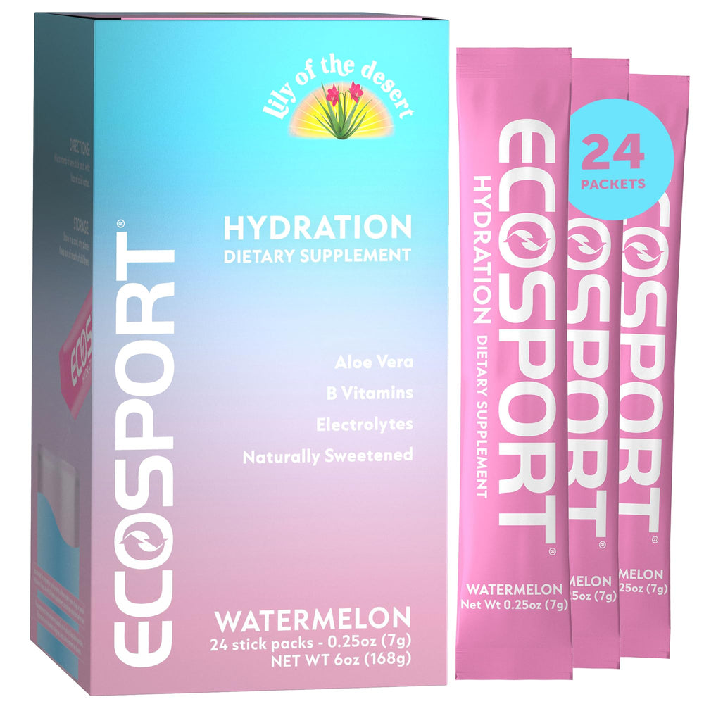 EcoSport Watermelon Instant Hydration Packets box with 24 stick packs