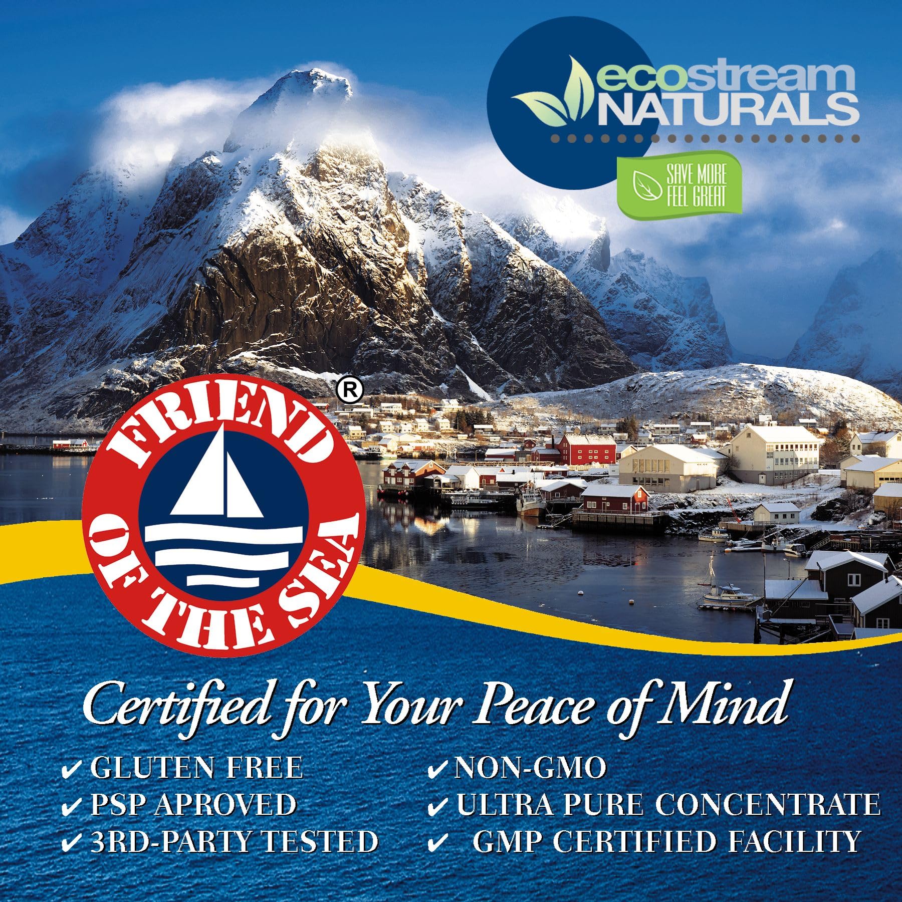 Vanillin flavor indicator on EcoStream Naturals Omega-3 packaging