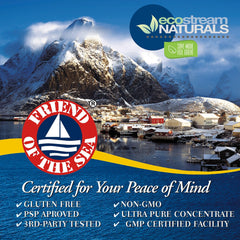 Vanillin flavor indicator on EcoStream Naturals Omega-3 packaging