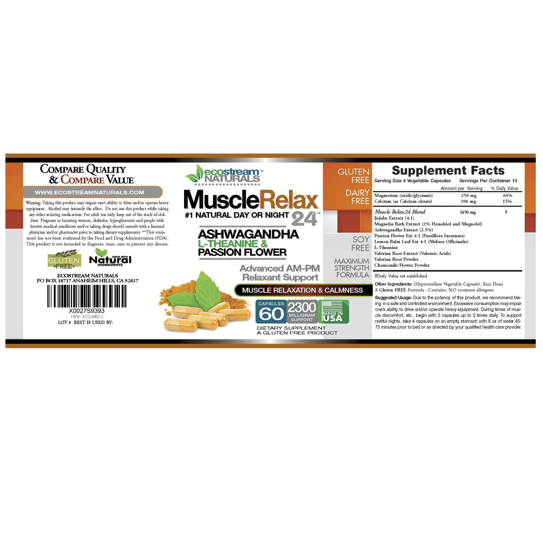 Close-up of ecostream Naturals Relaxant capsules