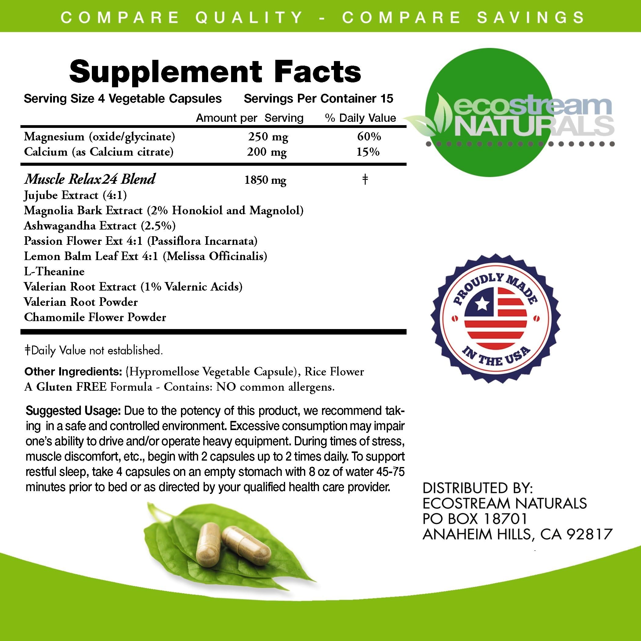 Label highlighting ingredients: Valerian, Passion Flower, Magnesium