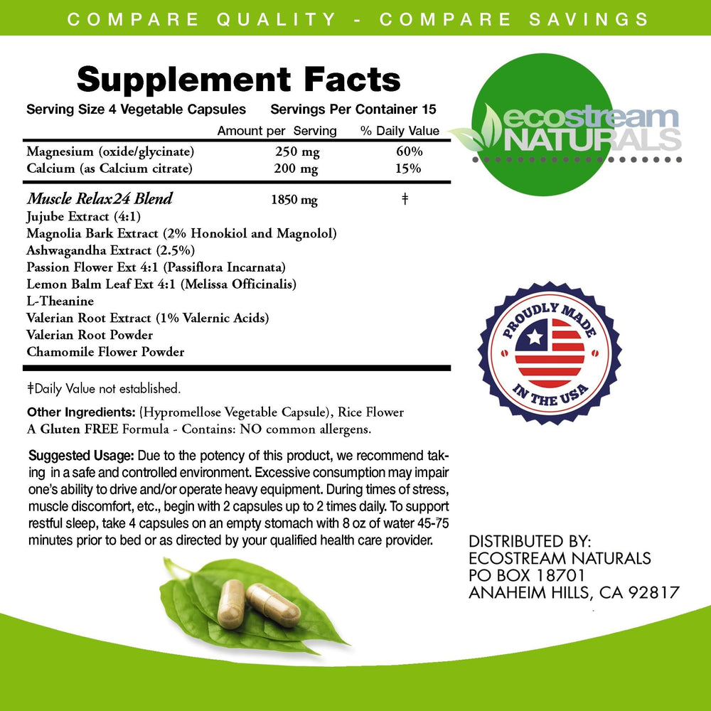 Label highlighting ingredients: Valerian, Passion Flower, Magnesium