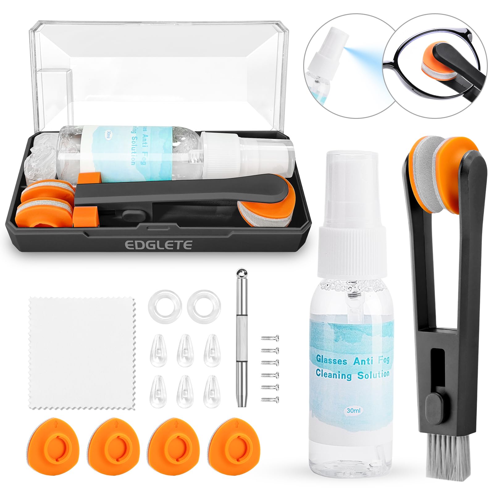 Edglete anti-fog spray bottle for glasses