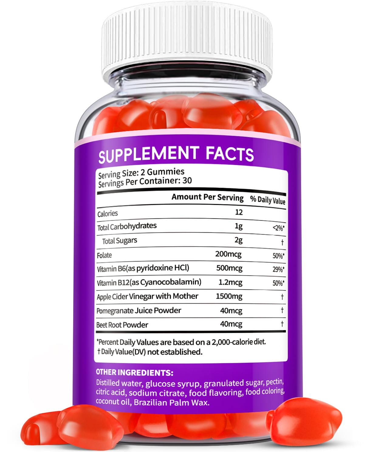 Close-up of keto ACV gummies with apple cider vinegar