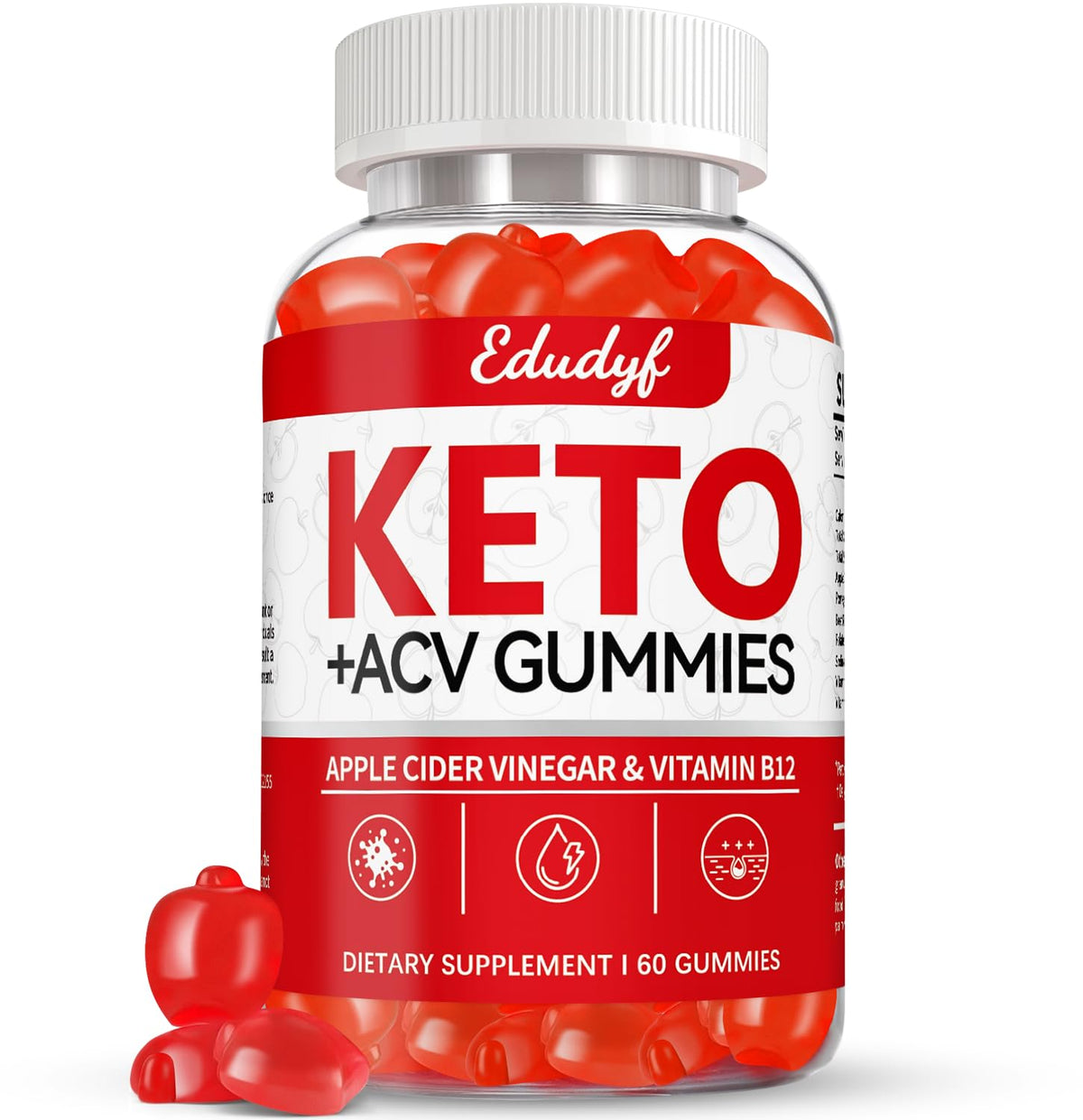 EDUDYF Keto ACV Gummies bottle front for convenient daily keto support