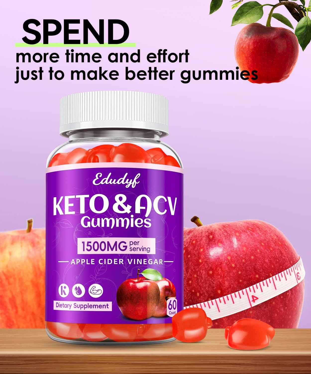 Vegan gluten-free keto ACV gummies packaging label