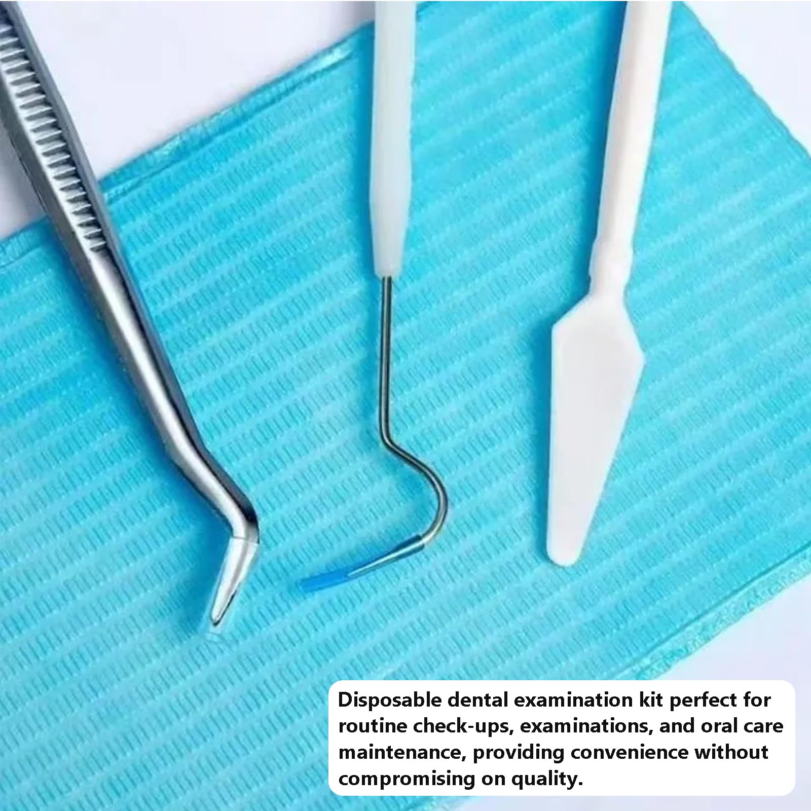 Disposable bib, tray, and cotton for dental examinations