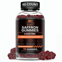 Bottle of EFFECTIVE NUTRA Saffron Gummies, 90 count, berry flavor