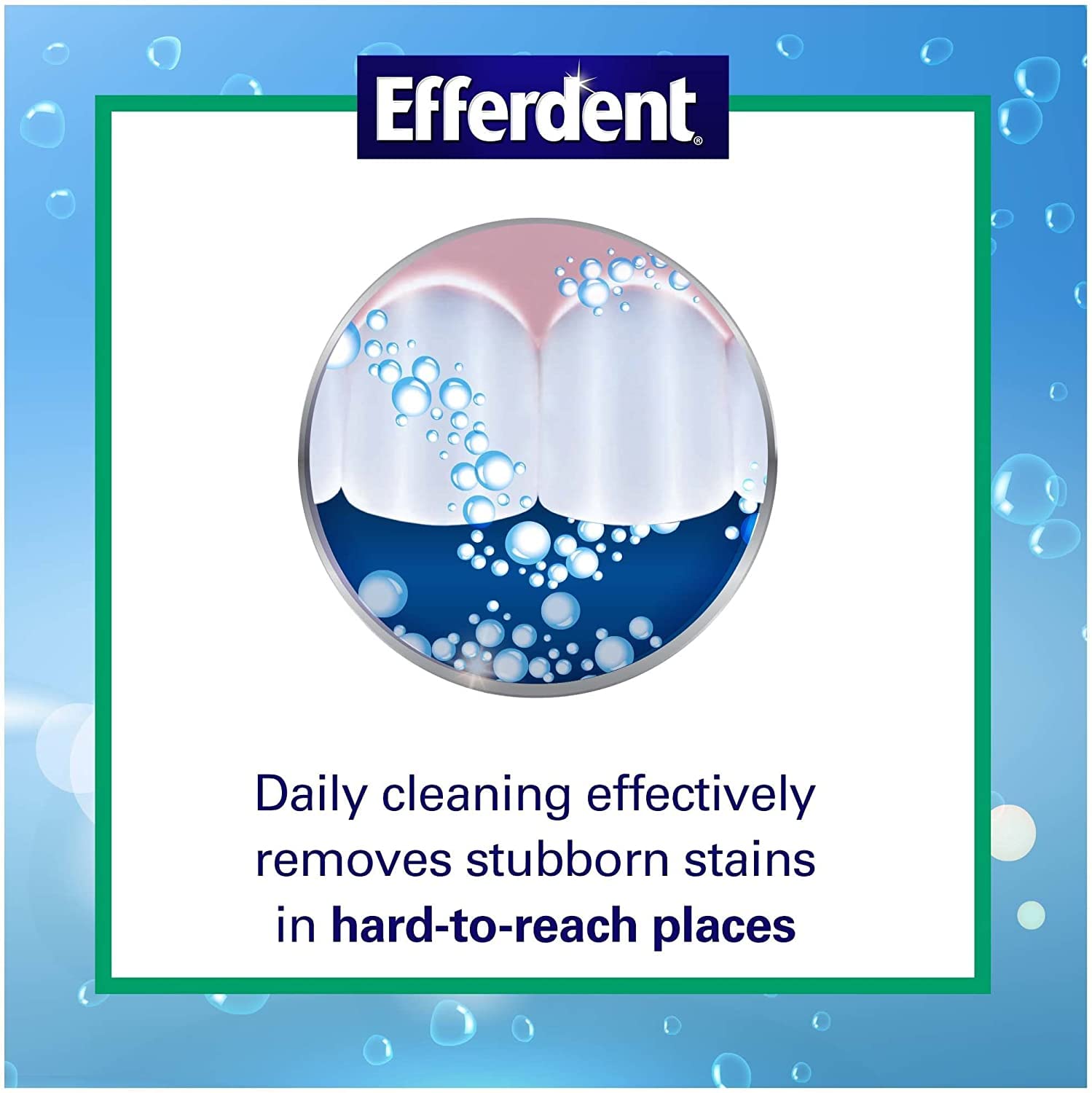 Efferdent oxi-action cleaning tablets treating dentures