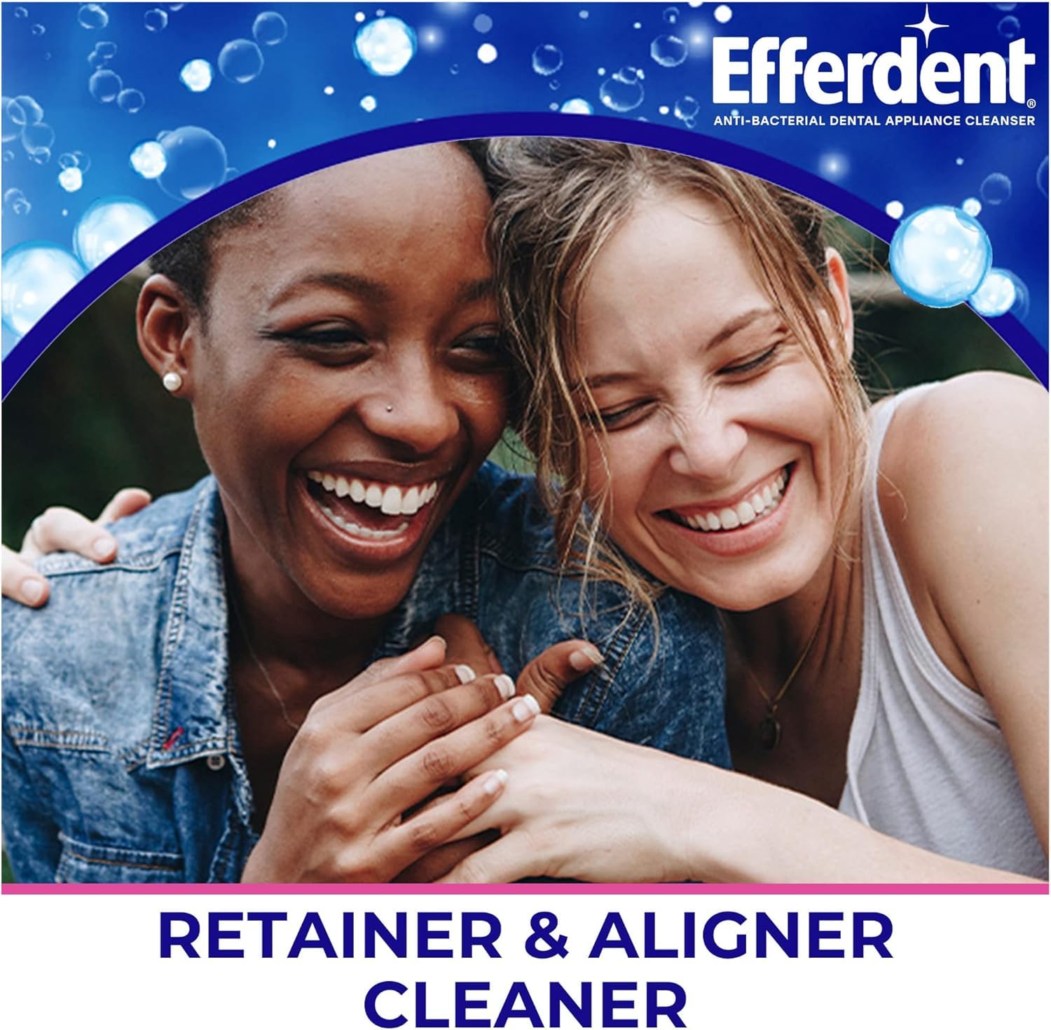 Close-up of Efferdent dissolving to clean dentures