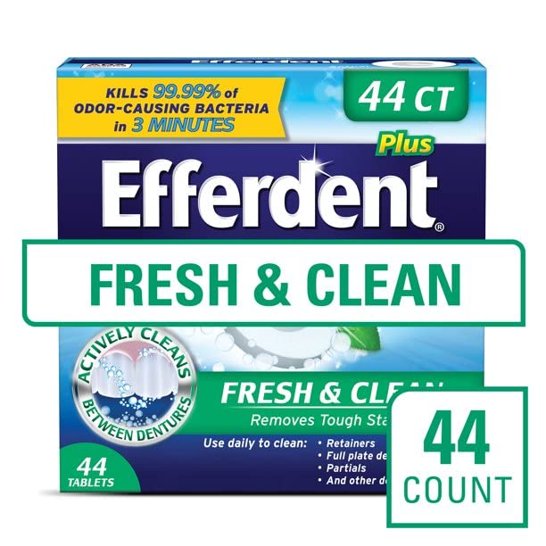 Pack of five 44-count Efferdent Minty Fresh & Clean tablets
