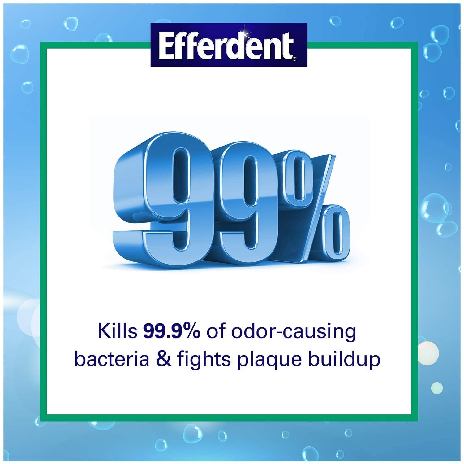 Effervescence cleansing action of Efferdent Plus Mint