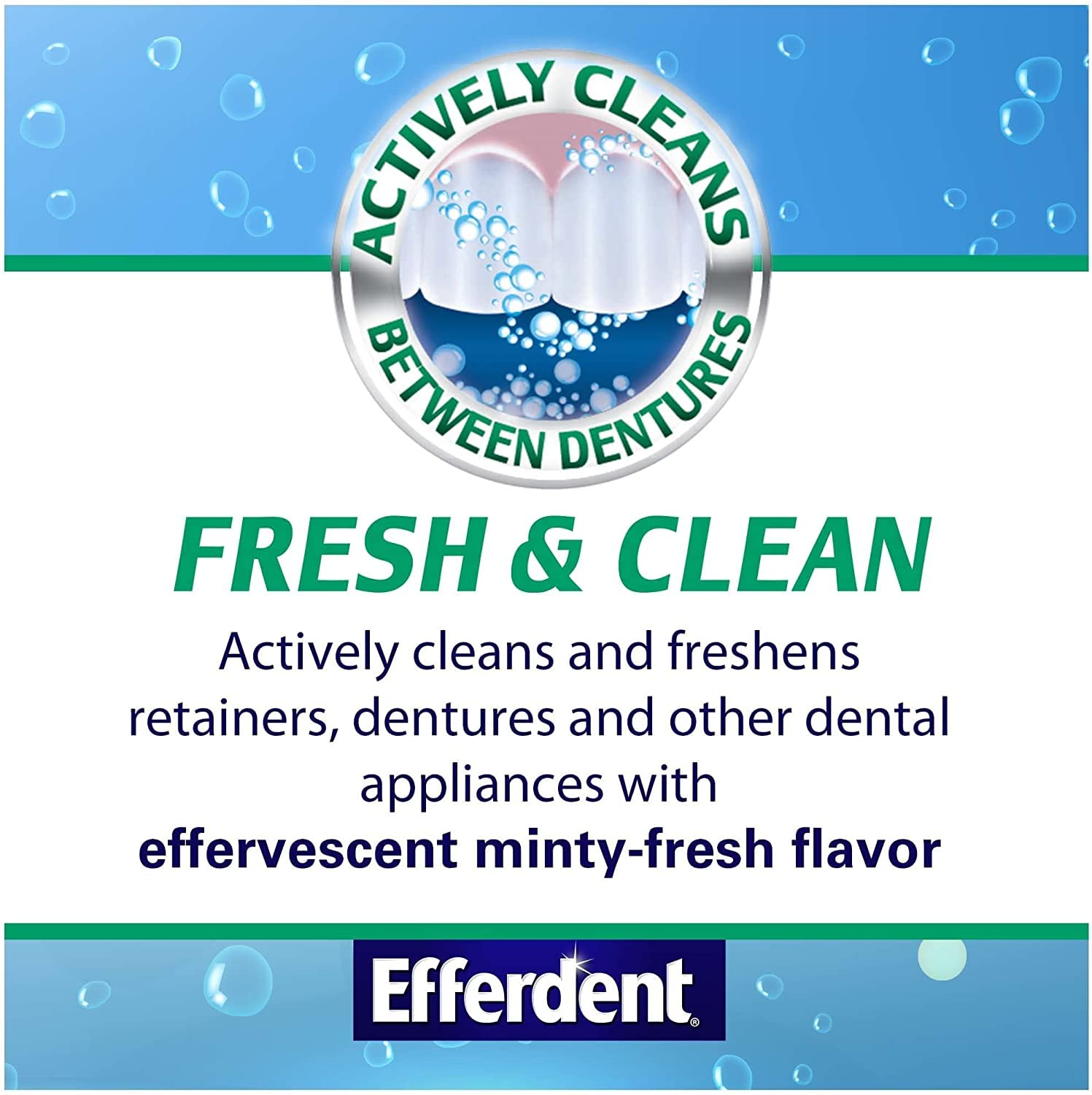 Efferdent retainer cleaning tablets for dental appliances