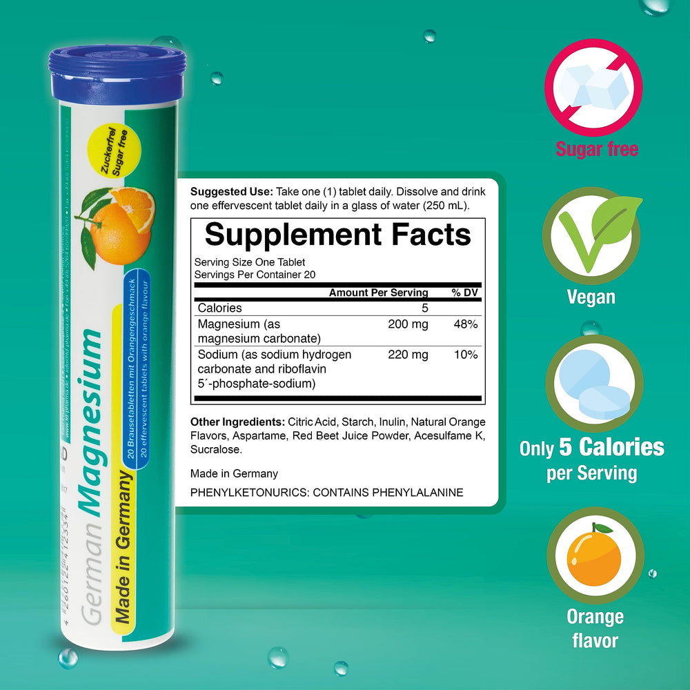 Effervescent magnesium oxide tablets dissolving in water