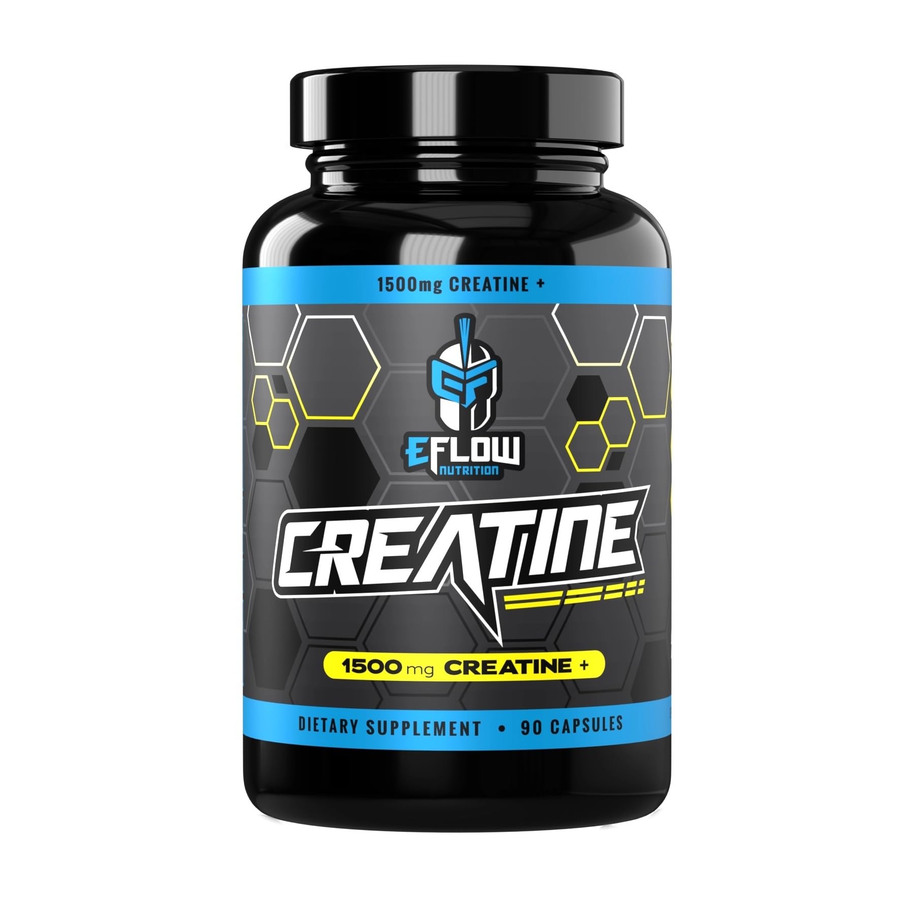 Front view of eFlow Creatine Capsules bottle showing 1500mg label