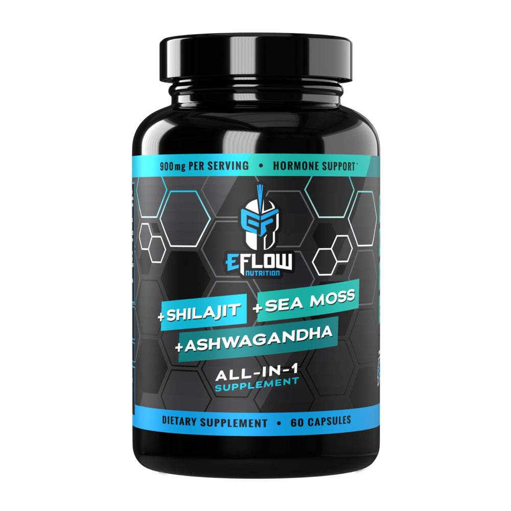 Hero image: eFlow Nutrition Shilajit capsules with Ashwagandha and Sea Moss (60 capsules)