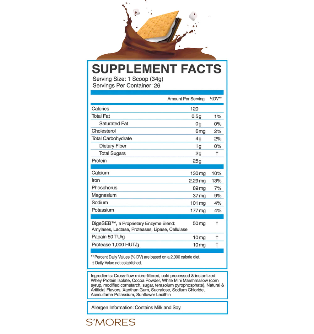 eFlow Nutrition whey isolate smore serving cup ready-to-mix