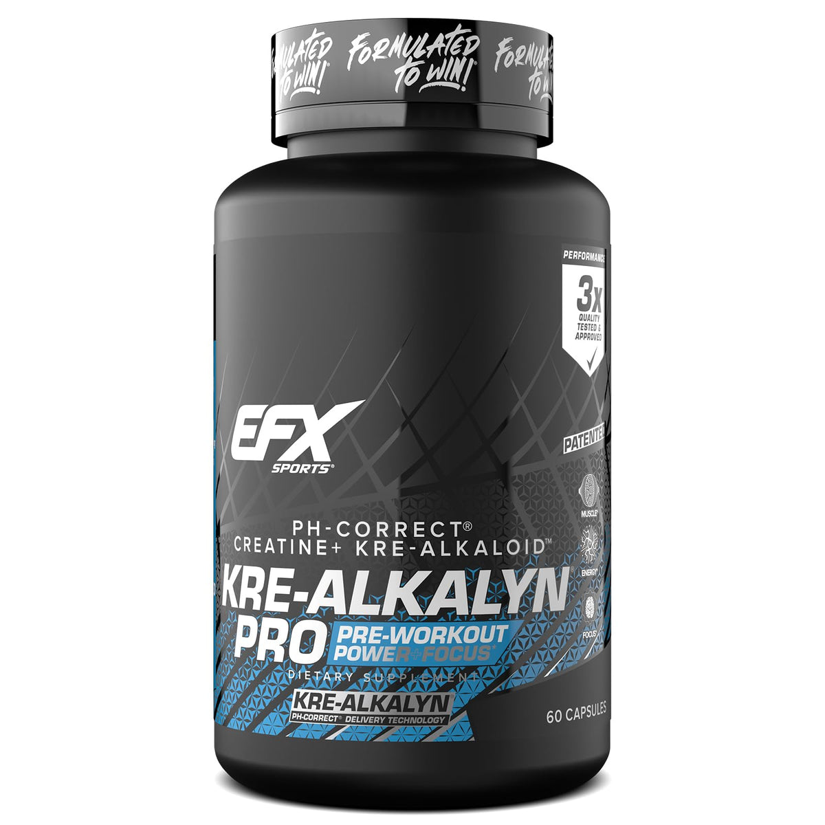 EFX Sports Kre-Alkalyn Pro bottle front label