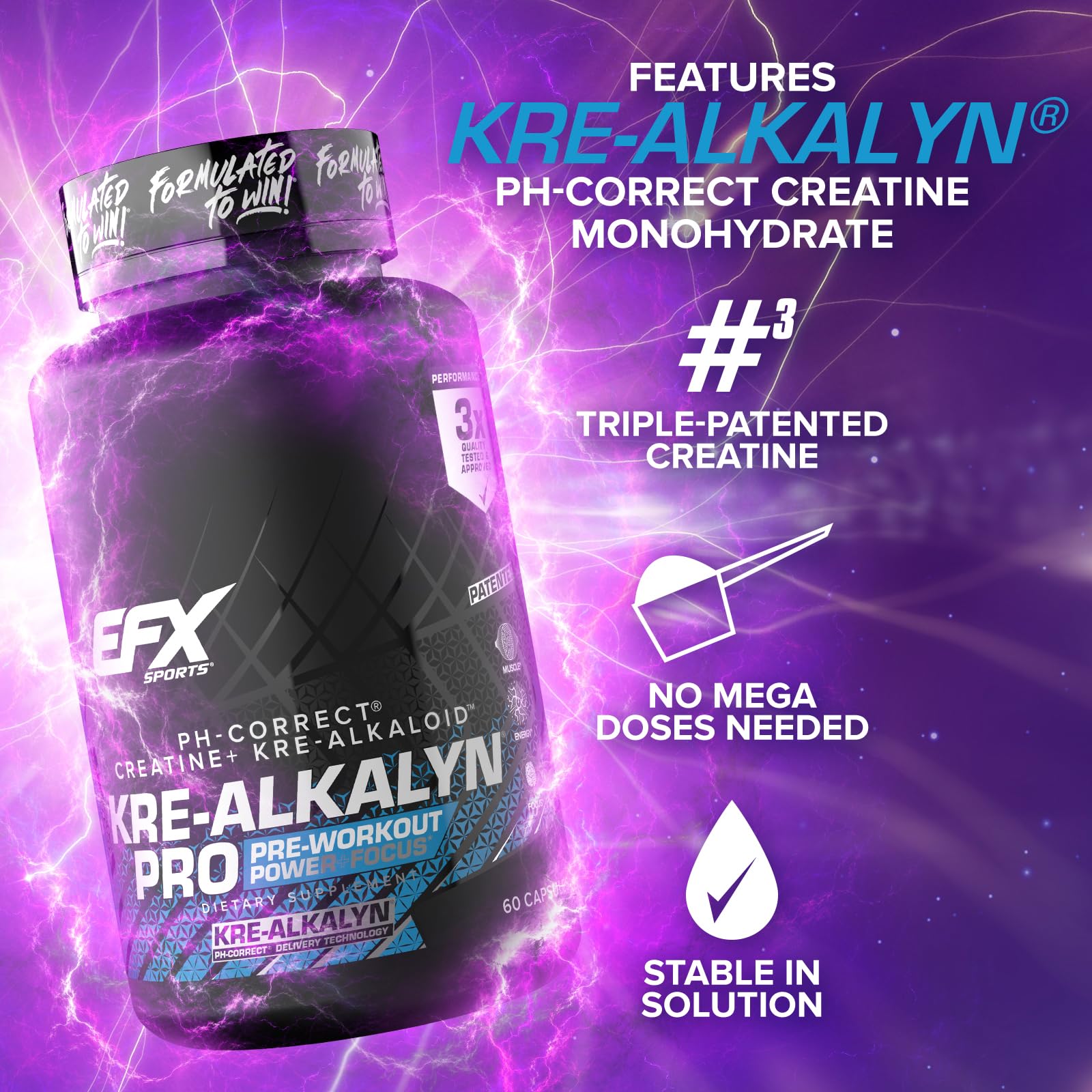 EFX Sports Kre-Alkalyn Pro packaging back label