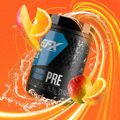 Scoop of Training Ground pre-workout powder orange mango