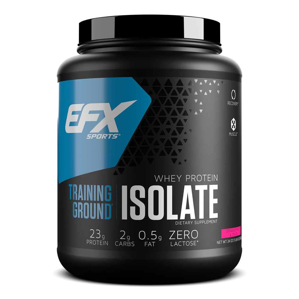 EFX Training Ground Whey Isolate Strawberries & Cream bottle front view