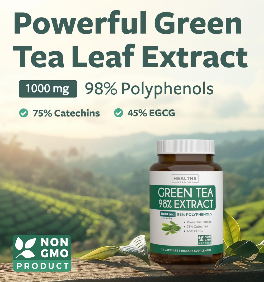 Close-up of a single 500mg EGCG Green Tea Extract capsule