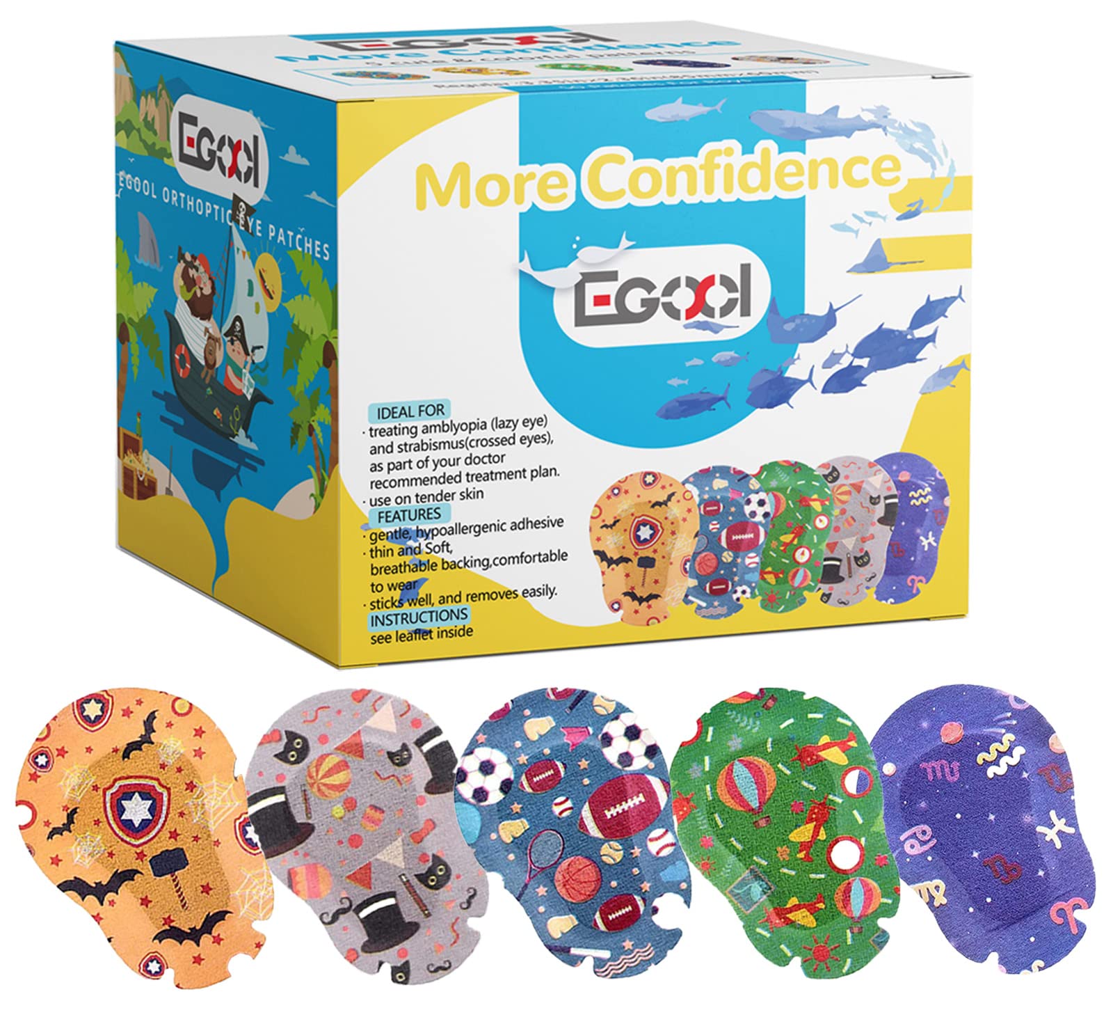 EGOOL eye patch box front with cool boys design