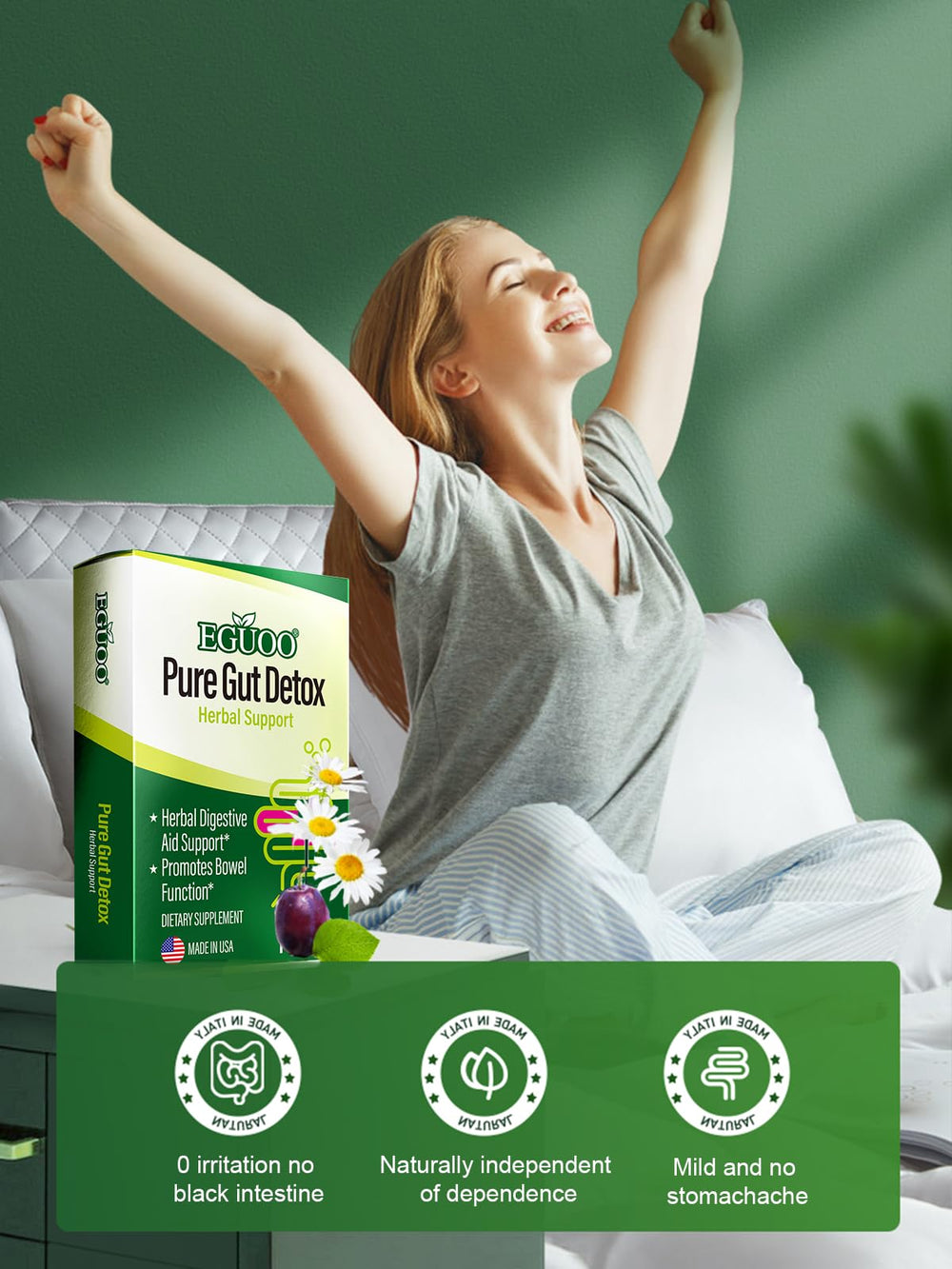 EGUOO Pure Gut Detox diet-friendly pairing fits with balanced meals.