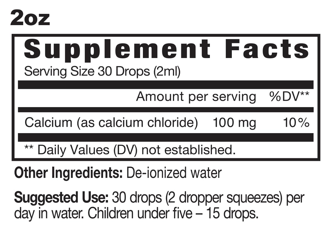 Eidon Calcium ionic minerals bottle with label close-up