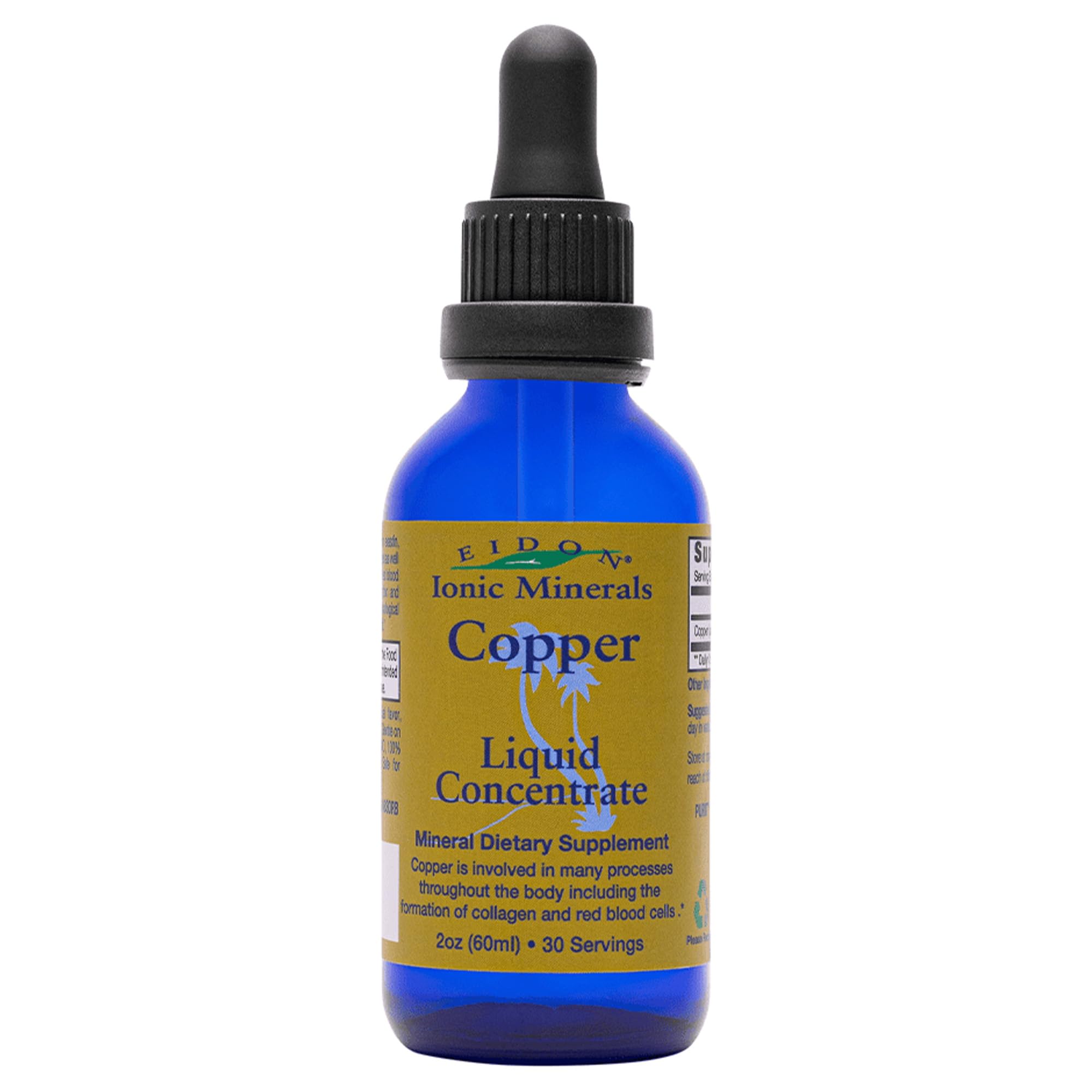 Bottle of Eidon Copper Ionic Minerals liquid supplement (2 oz)