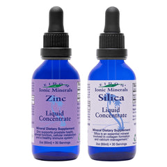 Eidon Ionic Minerals Liquid Silica & Zinc Drops bottle with label