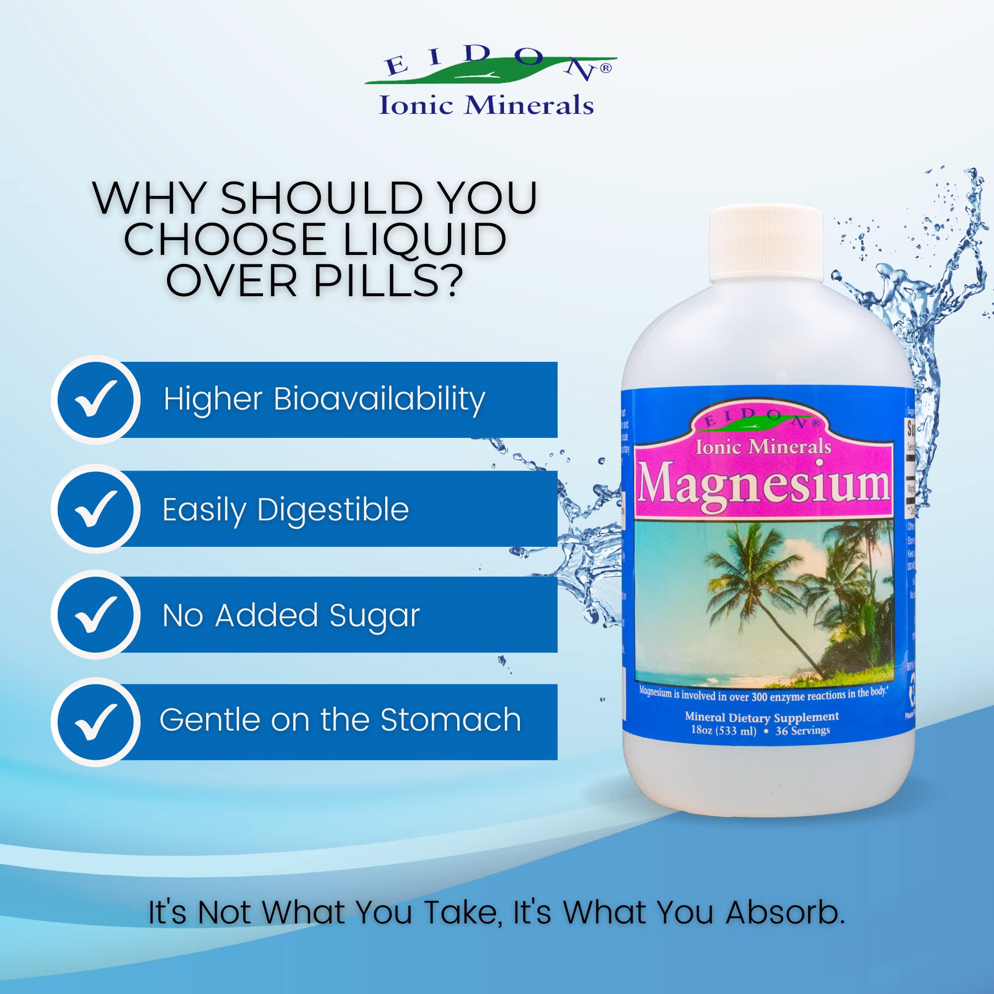 Label showing ingredients of Eidon Magnesium Concentrate